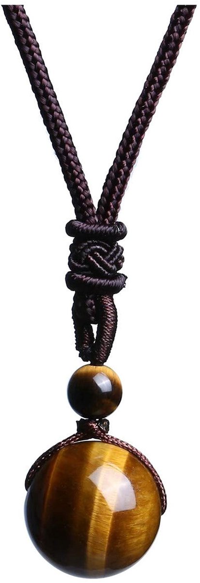 WiseGoods Luxe Tijgeroog Ketting - Edelsteen Kettingen - Edelstenen Sieraden - Natuursteen Sieraad - Energie - Dames / Heren