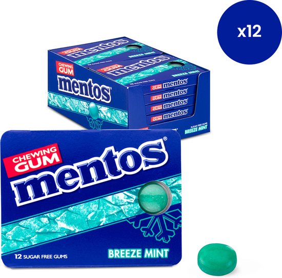 Mentos suikervrije kauwgom - Breeze mint - 12 blisters