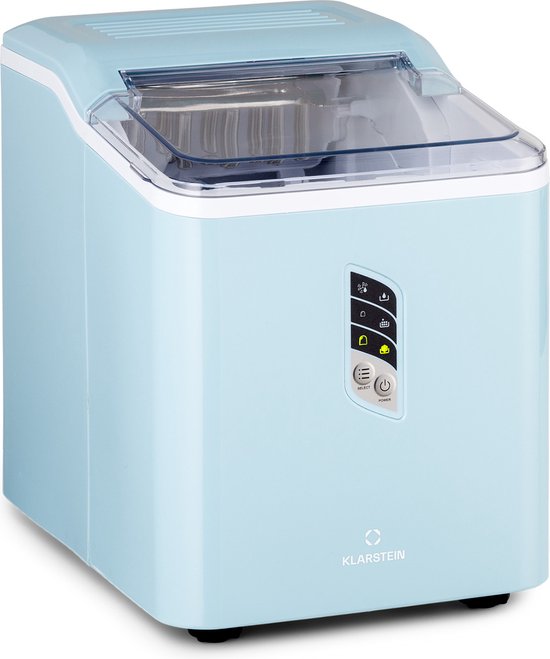 Klarstein IJsblokjesmachine Kleine , Snelle IJsblokjesmaker, Zelfreinigende IJsblokjesmachine voor Grote en Kleine IJsblokjes, met IJsblokjesreservoir, 12 kg/24 uur, 1,5 liter inhoud - Ice Cube Maker - voor Bar voor Thuis - LED IJsschep
