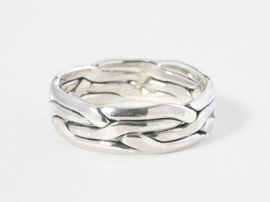 Gevlochten zilveren ring