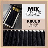Wimpers Zebra Luxe – D Krul – Dikte 0.15 – Lengte mixed 12/13/14/15/16/17 – 16 rijen in een tray - nepwimpers - one by one - wimperextensions - D crul