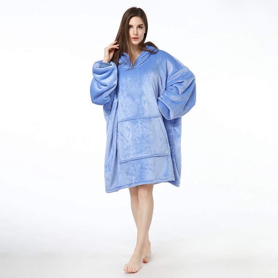 | Hoodie Blanket | | oversized deken | | capuchon deken | | winter trui | | Slaapkleding | Sky Blue | CADEAU
