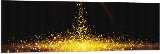 Vlag - Gouden Glitters in Donkerkleurige Omgeving - 150x50 cm Foto op Polyester Vlag
