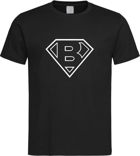 Zwart t-Shirt met letter B “ Superman “ Logo print Wit Size SX