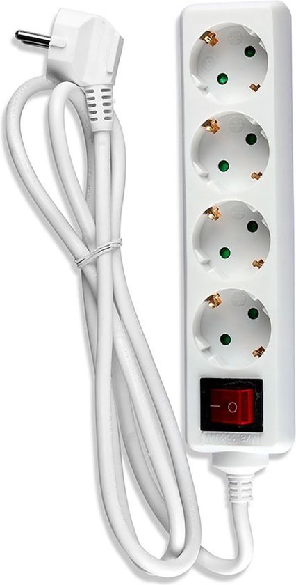 Brennenstuhl Comfort-Line Plus stekkerdoos met platte stekker 6-voudig zwart 2m H05VV-F 3G1,5 - 1153300100