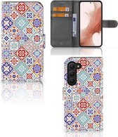 Book Case met foto Geschikt voor Samsung Galaxy S23 GSM Hoesje Tiles Color
