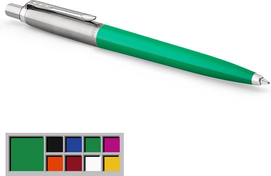 Parker Jotter Originals balpen | Klassieke groene afwerking | medium punt | blauwe inkt | 1 stuk