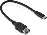 USB C naar USB A kabel - 3.2 gen 1 - 5 Gb/s - 0.2 meter - Zwart - Allteq