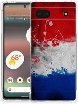 Telefoon Hoesje Google Pixel 6A Leuk Hoesje met transparante rand Nederlandse Vlag