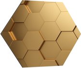 Dibond Hexagon - Hexagon Wand in het Goud - 80x69.6 cm Foto op Hexagon (Met Ophangsysteem)
