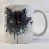Mug avec chat - imprimé aquarelle