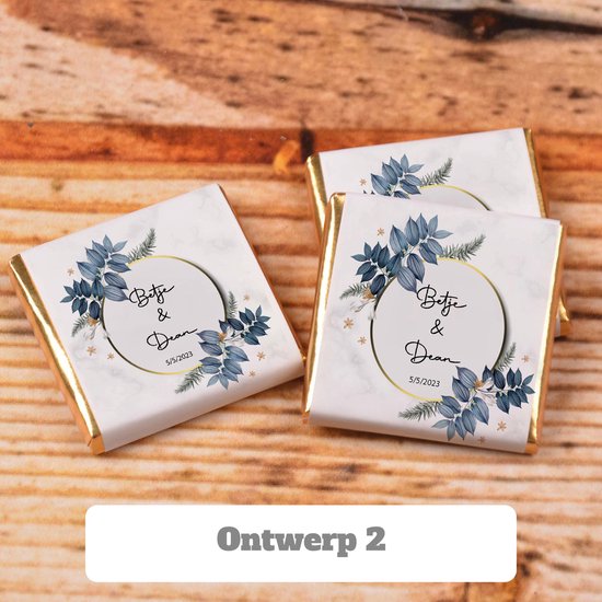 Bruiloft chocoladedoos (100 stuks + doos), bruiloft gunst, cadeau voor gasten, Bedankje bruiloft, gepersonaliseerde naam, bruiloft decoratie, Wedding Chocolate Gift