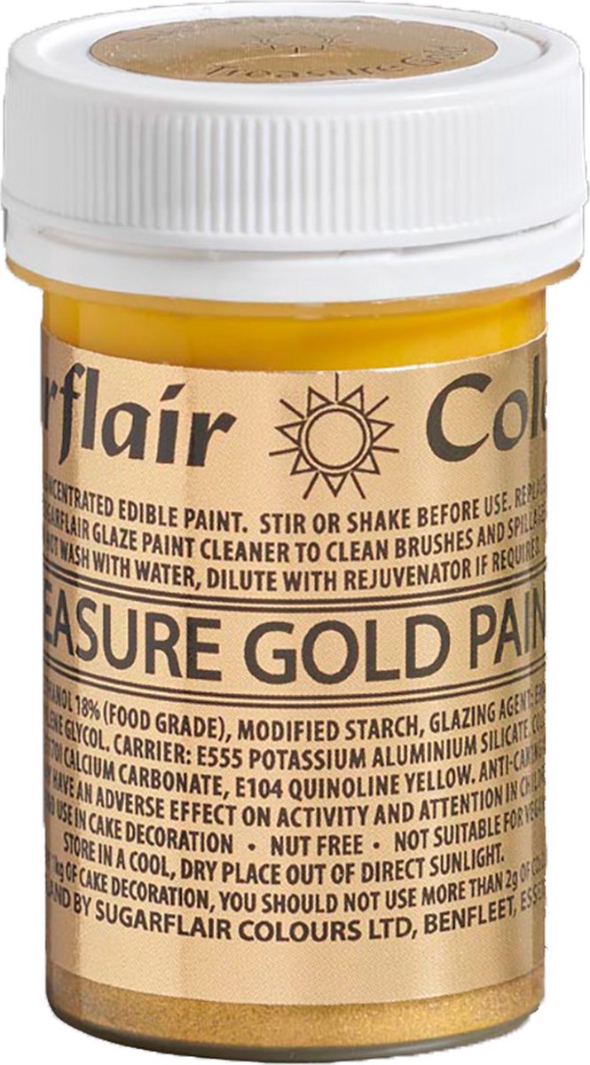 Peinture Alimentaire Métallique gold Sugarflair 14ml