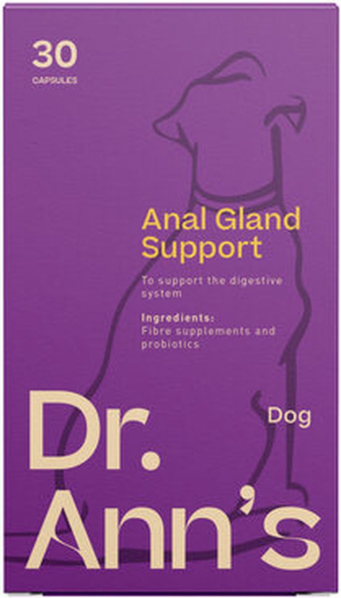 Dr. Ann's Gland Support - Anaalklieren Hond Supplement - 2 x 30 Capsules - Ter Ondersteuning van de Anaalklieren - Voor Honden vanaf 12 Weken - Eenvoudige Toediening - Ontwikkeld door Dierenartsen