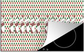 KitchenYeah® Inductie beschermer 91.6x52.7 cm - Kerstmis - Patroon - Vintage - Kookplaataccessoires - Afdekplaat voor kookplaat - Inductiebeschermer - Inductiemat - Inductieplaat mat