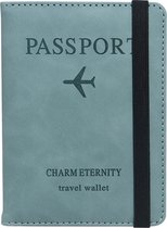 Porte-passeport de Luxe | Safe -passeport RFID | Passeport Cas | Couvercle de protection | Couleur: bleu clair