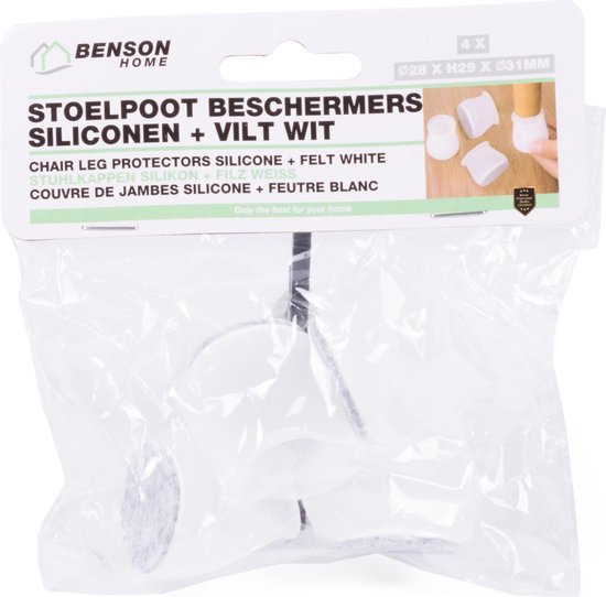Benson Siliconen Stoelpoot Beschermers Set - Antislip Vilt - 4 stuks