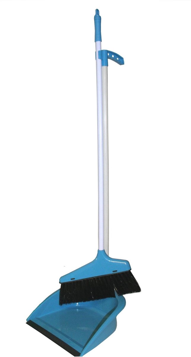 Goedkoopste Benson Stoffer en Blik - op steel - blauw - kunststof - binnen en buiten - met ophangoog