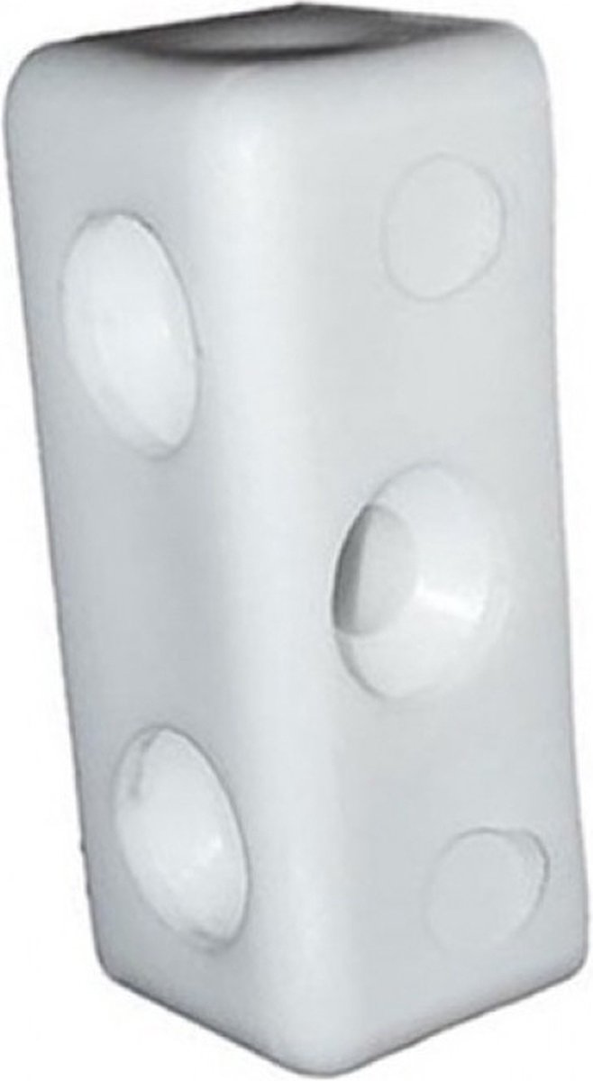 Hoekverbinder pvc Wit 3-gaats rechthoek à 4 st.