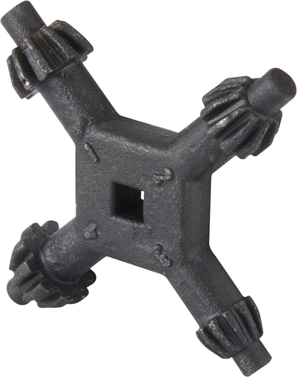Silverline 4-voudige spankopsleutel - 10 en 13 mm - zink gelegeerd - zwart oxide afwerking
