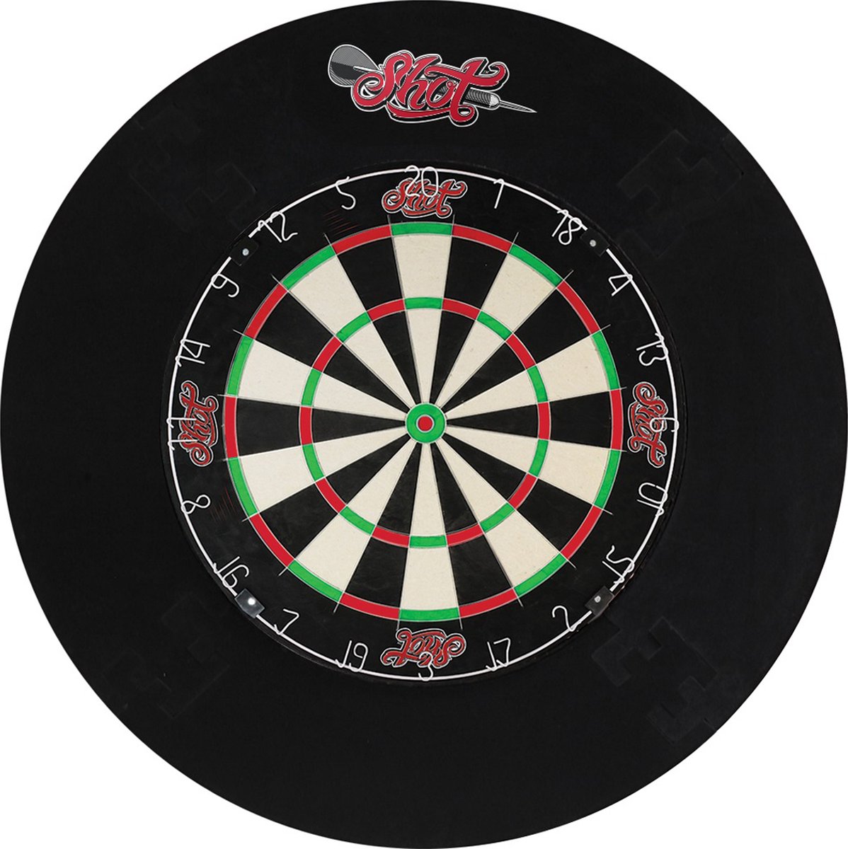 Shot 4-piece Dartbord surround zwart
