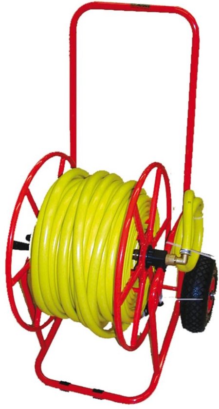 Enrouleur professionnel avec pneus montés 50M - 3/4 "avec tuyau d'arrosage  jaune sans... | bol.com