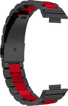 Bandje Geschikt voor Huawei Watch Fit 2 RVS Schakels – Zwart/Rood