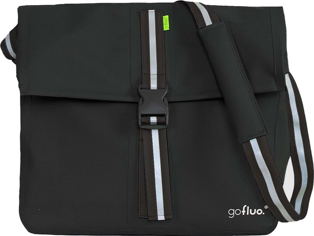Gofluo - Fietstas Laptop Robin - Laptoptas - Macbook 17 inch - Waterdicht - Reflecterend - 23 liter - One size - Black black