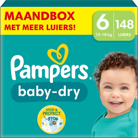 Pampers Baby-Dry Luiers - Maat 6 (13-18 kg) - 148 stuks | bol.com