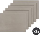 Titan placemat rechthoekig, SET/6, 33x45cm, taupe dubbelzijdig