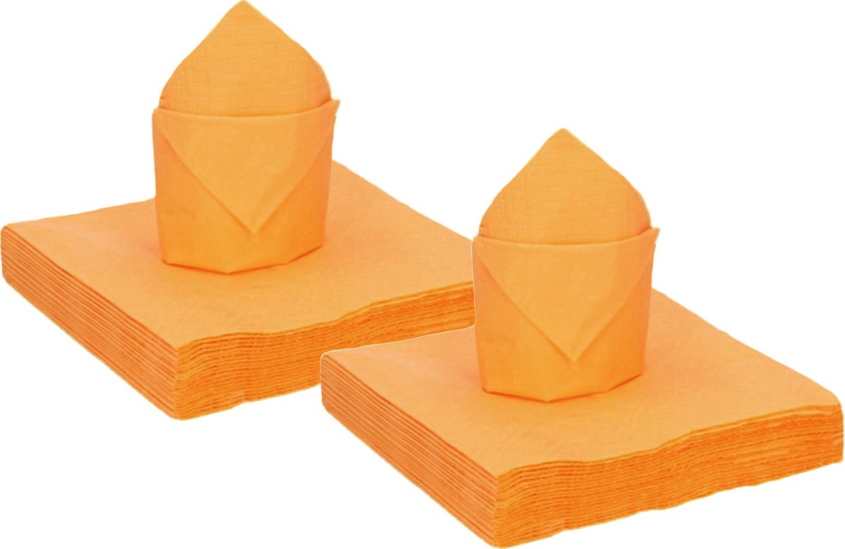 Santex feest servetten - 40x stuks - oranje - 40 x 40 cm - papier