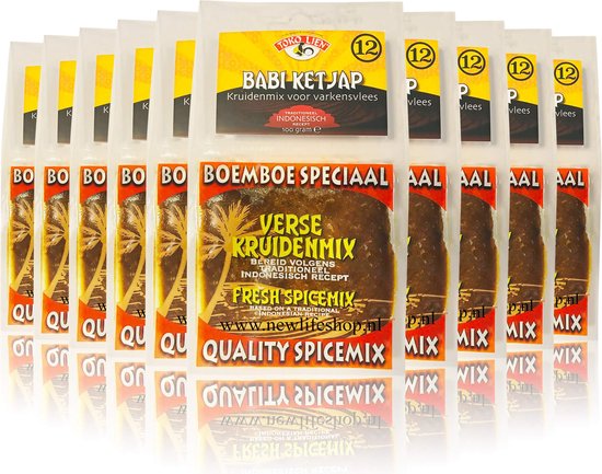 Toko Lien® | 10 x 100 gram Boemboe Babi Ketjap | voor varkensvlees | Oosters, Aziatisch | Multipack