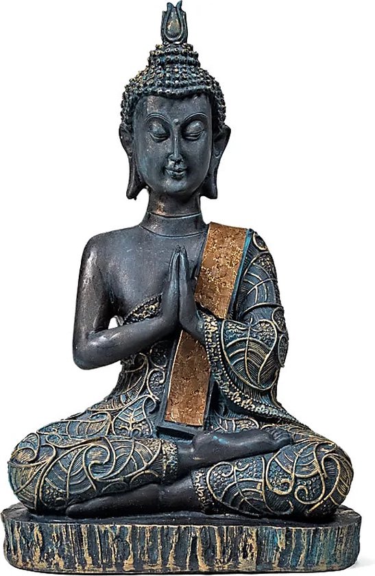 Boeddha (namaste) antieke finish Thailand - 15x10x23
