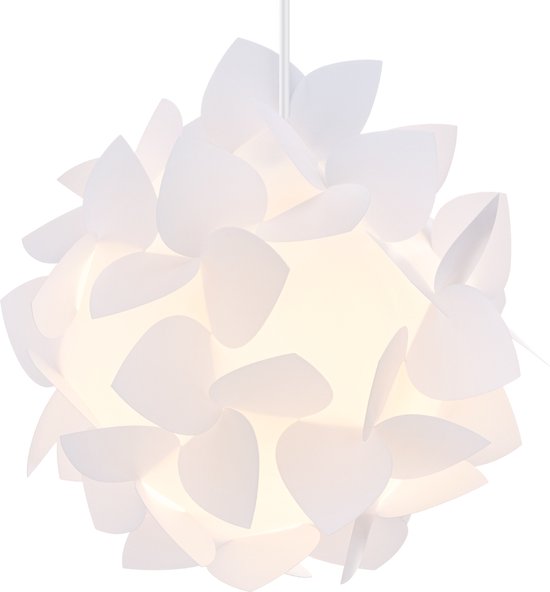 kwmobile puzzel lampenkap bloesem design - 26 cm diameter DHZ plafondlamp lampenkap - Voor hanglampen plafonds - Maat M, wit