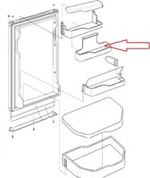 Compartiment de porte (haut) RM 7000 series Dometic (363x70x75mm.-GREY)