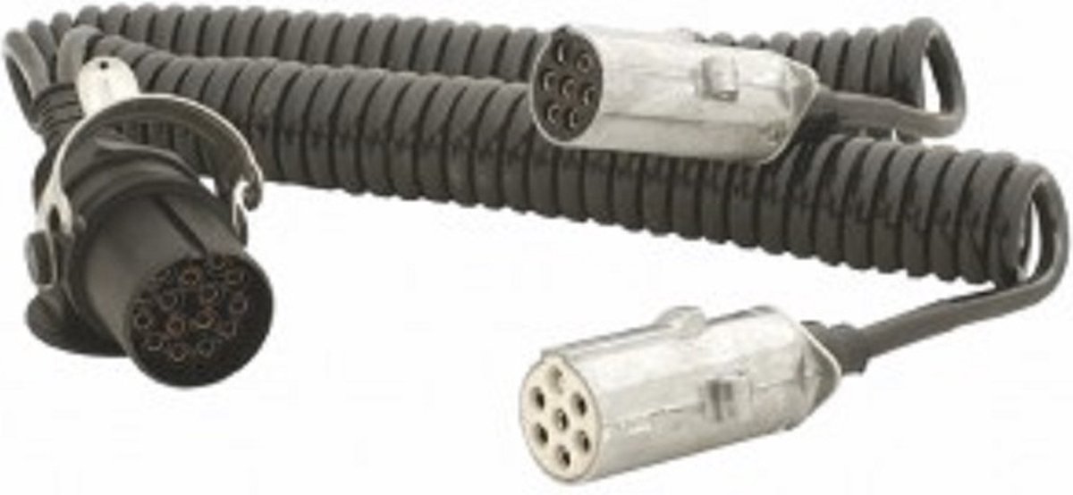 Adapterkabel 15-polig > 2x7-polig S+N Alu stekker-Truck-Trailerkabel-Tussenkabel-15 polig naar 2x 7 polig 24 volt