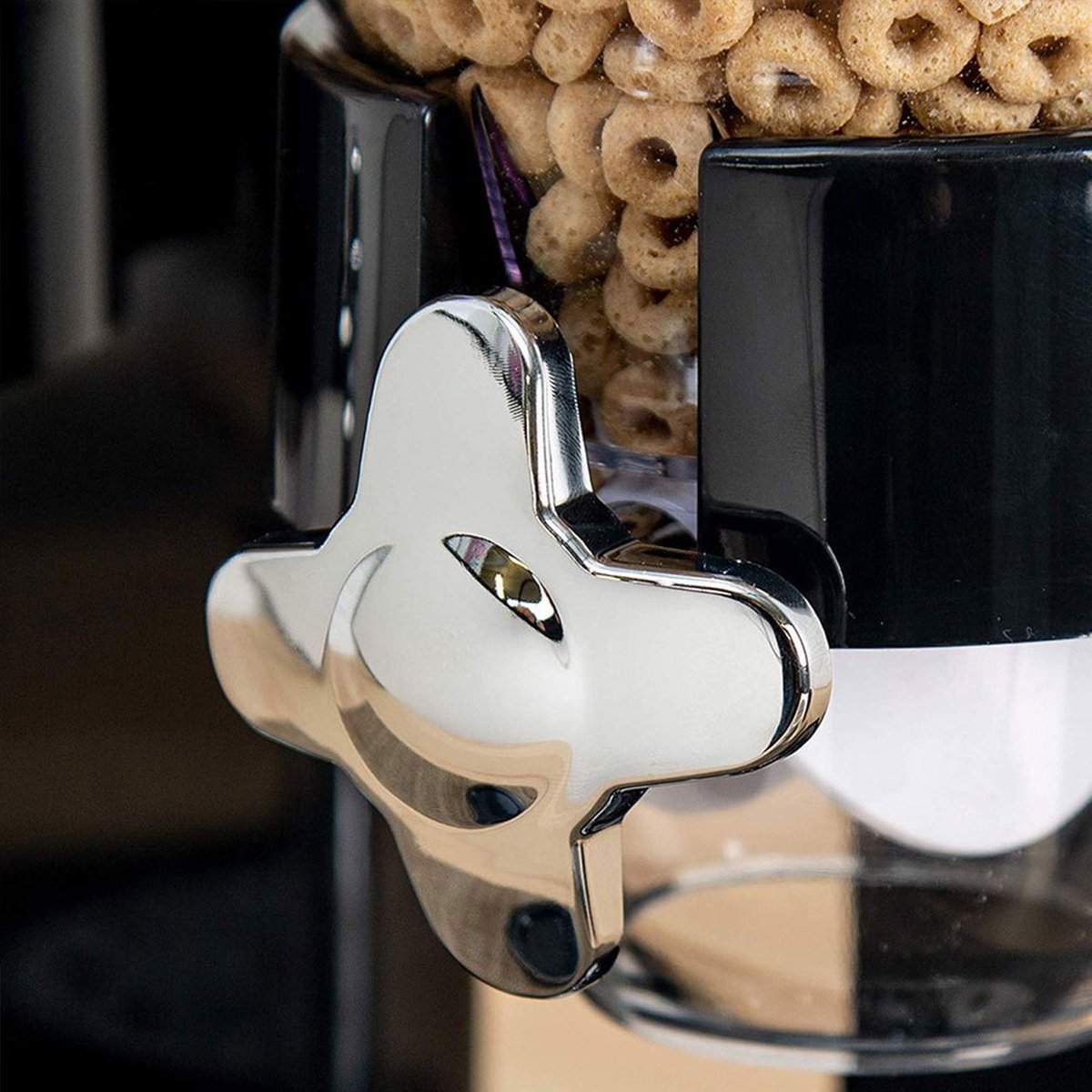 WODFARR Double Distributeur De Céréales, Distributeur De Céréales Duo, Distributeurs De Céréales,Cornflakes Dispenser - Contenants De Céréales,2