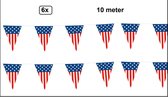 6x Vlaggenlijn USA 10 meter - Landen EK WK Amerika festival thema feest fun
