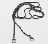 120 cm lange ketting met Sluitingen (1 ring is 3mm lang-en 2mm hoog),accessoire voor handgemaakte tas, schoudertasketting, portemonnee, handtas, enz. kleur GUNMETAL
