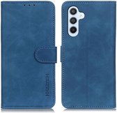 KHAZNEH Hoesje Retro Wallet Book Case Blauw Geschikt voor Samsung Galaxy A54
