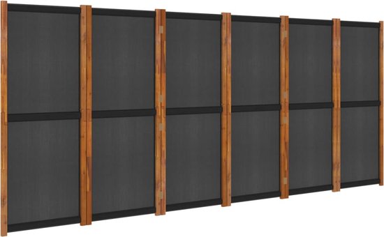 vidaXL - Kamerscherm - met - 6 - panelen - 420x180 - cm - zwart