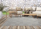 Vloerkleed voor buiten of voor balkon en terras in grijs 80 x 150 cm | Tapijt geschikt voor In en Outdoor | Rechthoekig | Weer- en UV-bestendig Tuintapijt | Buitentapijt | CALGARY kleed by The Carpet