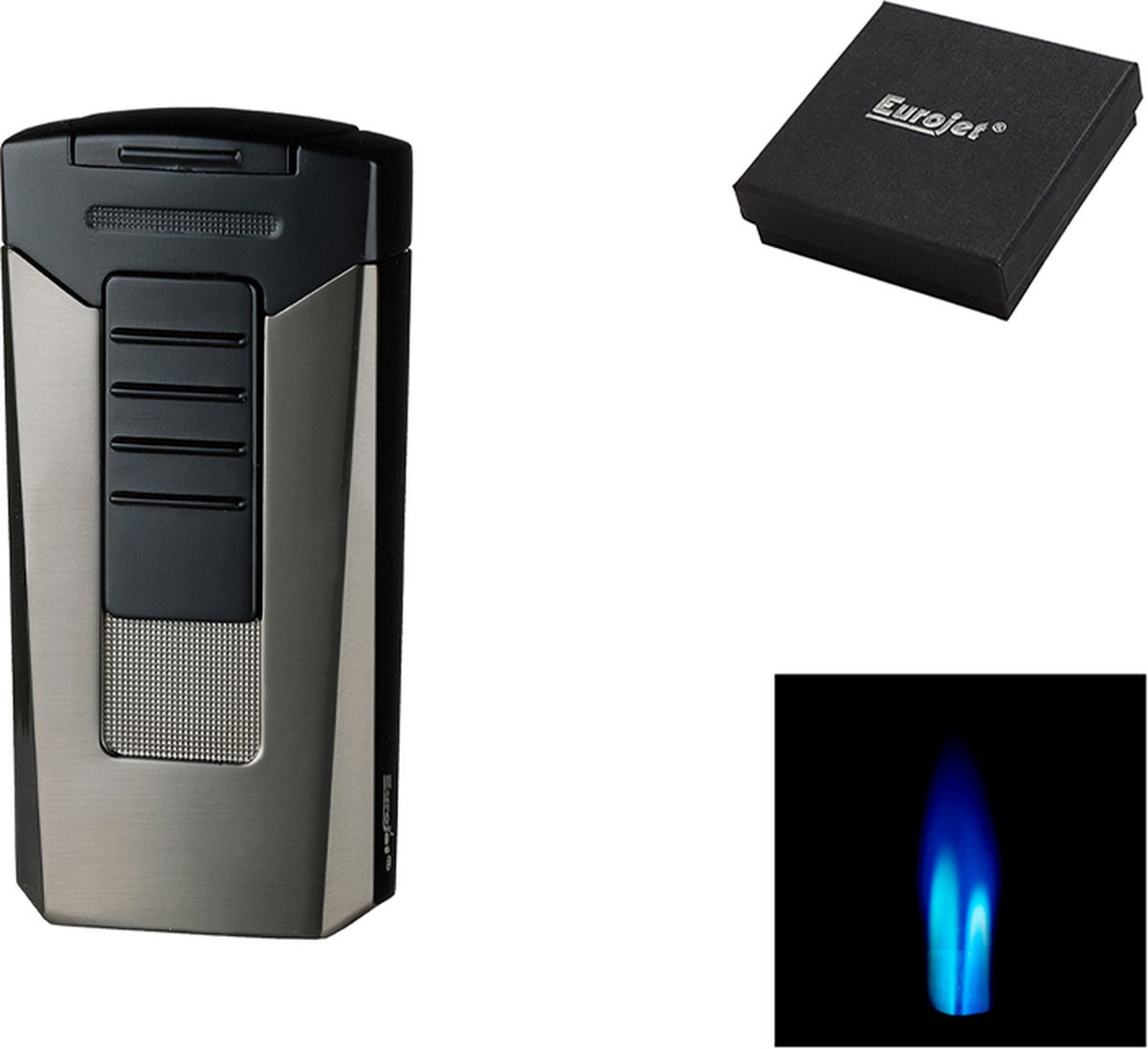 Eurojet Double Jet Flame "Turismo" Aansteker Dark Gun / Antraciet