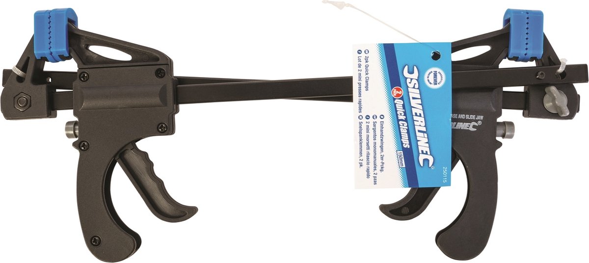 Snelspan lijmklem - 2x - hard kunststof - bereik 150 mm - lijmtang van Silverline — cadeau in Tuin & Klussen - foto 4
