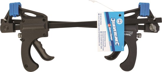 Silverline Snelspan lijmklem - 2x - hard kunststof - bereik 150 mm - lijmtang