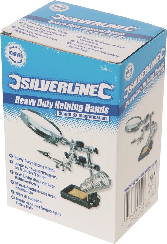 Silverline 'Heavy-Duty' derde hand met vergrootglas, 60 mm, 3x - Silverline