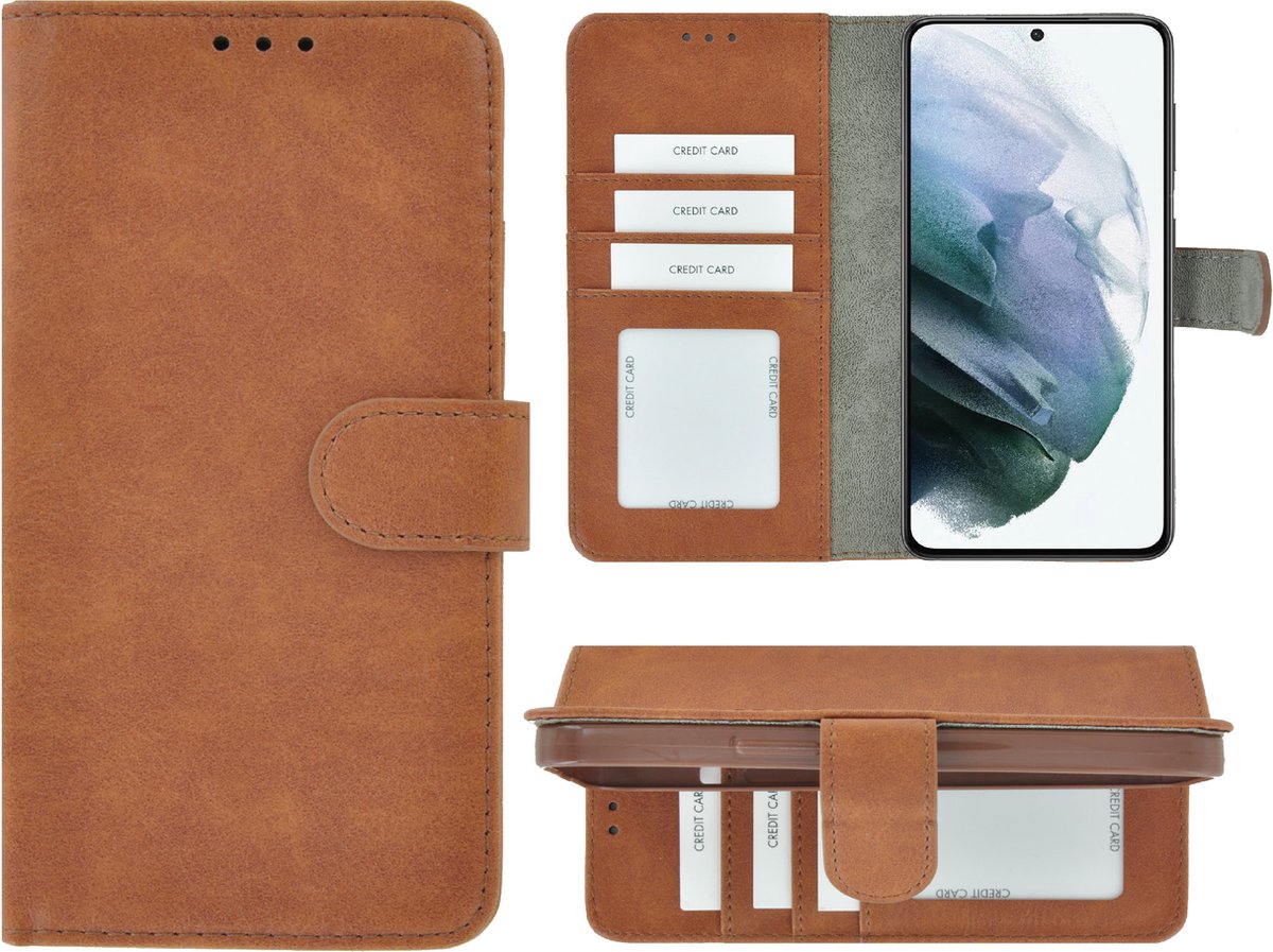 Pearlycase hoesje voor Samsung Galaxy A54 - Kunstleer Book Case - Bruin