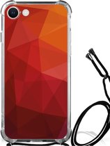 Shockproof Case geschikt voor iPhone SE 2022 | 2020 | 8 | 7 Polygon Red