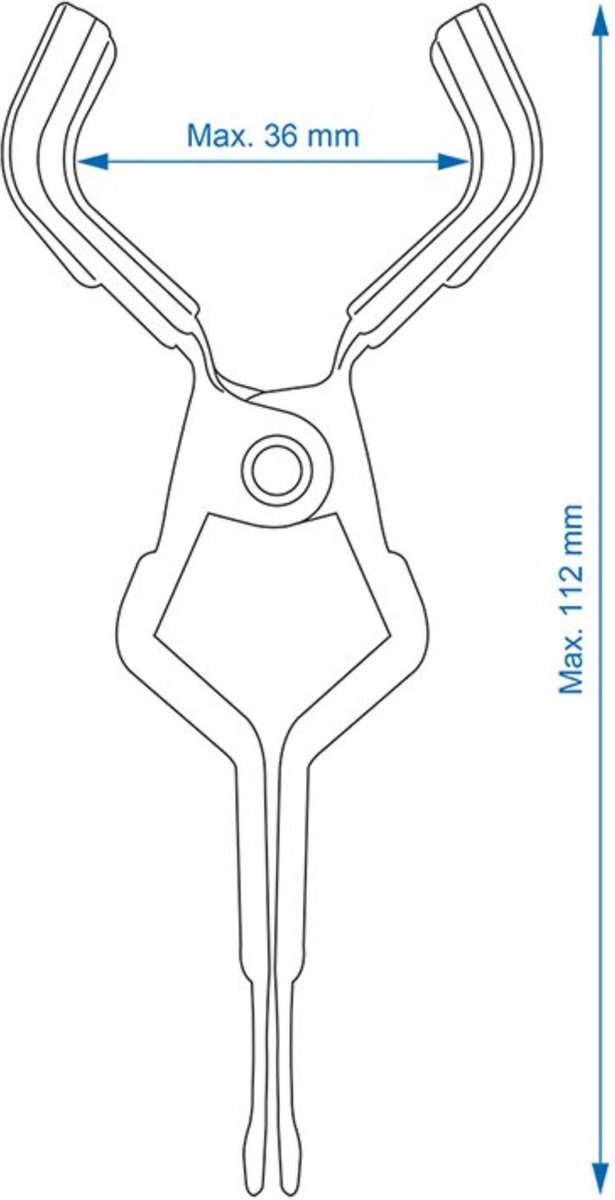 ProPlus Klemkleerhaak voor tentstok - metaal - opening 15-30 mm - chroom - 11 cm van ProPlus — afbeelding 4