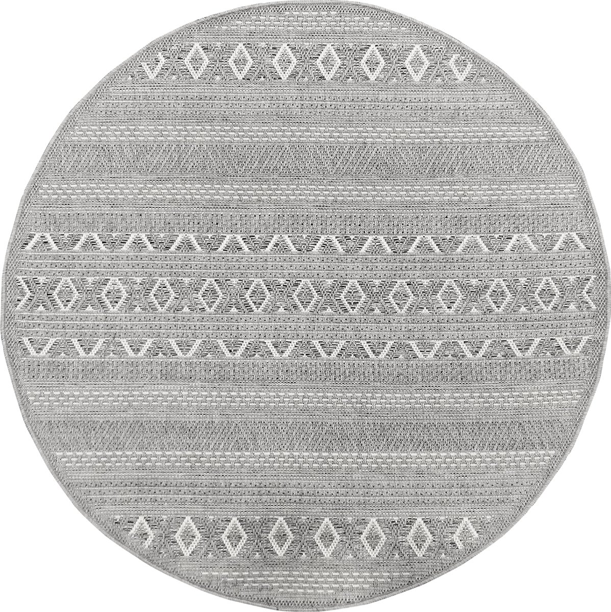 Paco Home In- & Outdoor Vloerkleed Balkon Terras Ooster Scandi Design Cirkelvormig Patroon, Maat:60x100 cm, Kleur:Blauw